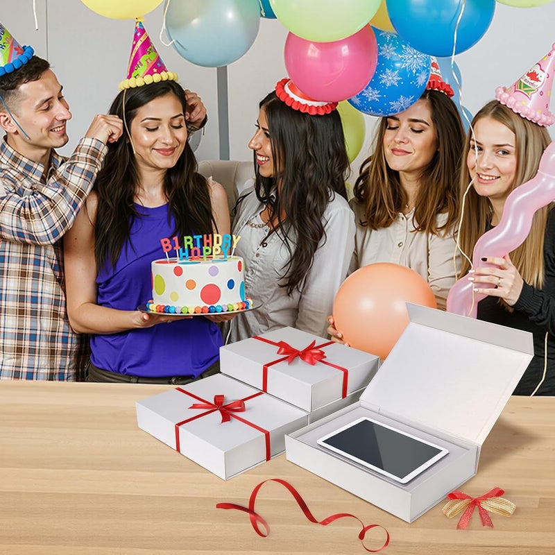 Ditwis 4 Pack 11.5x8.5x2.3 Inches Gift Boxes with Magnetic Closure Lids, White Magnetic Box for Wedding, Groomsmen Bridesmaid Proposal, Birthdays, Mother's Day - Image 4